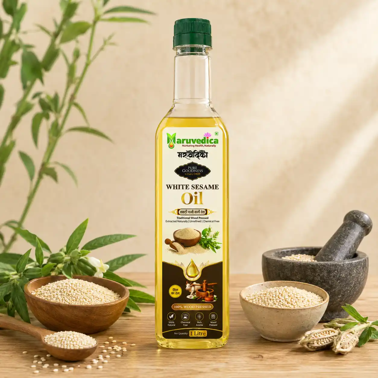 Wood Pressed Black Sesame Oil