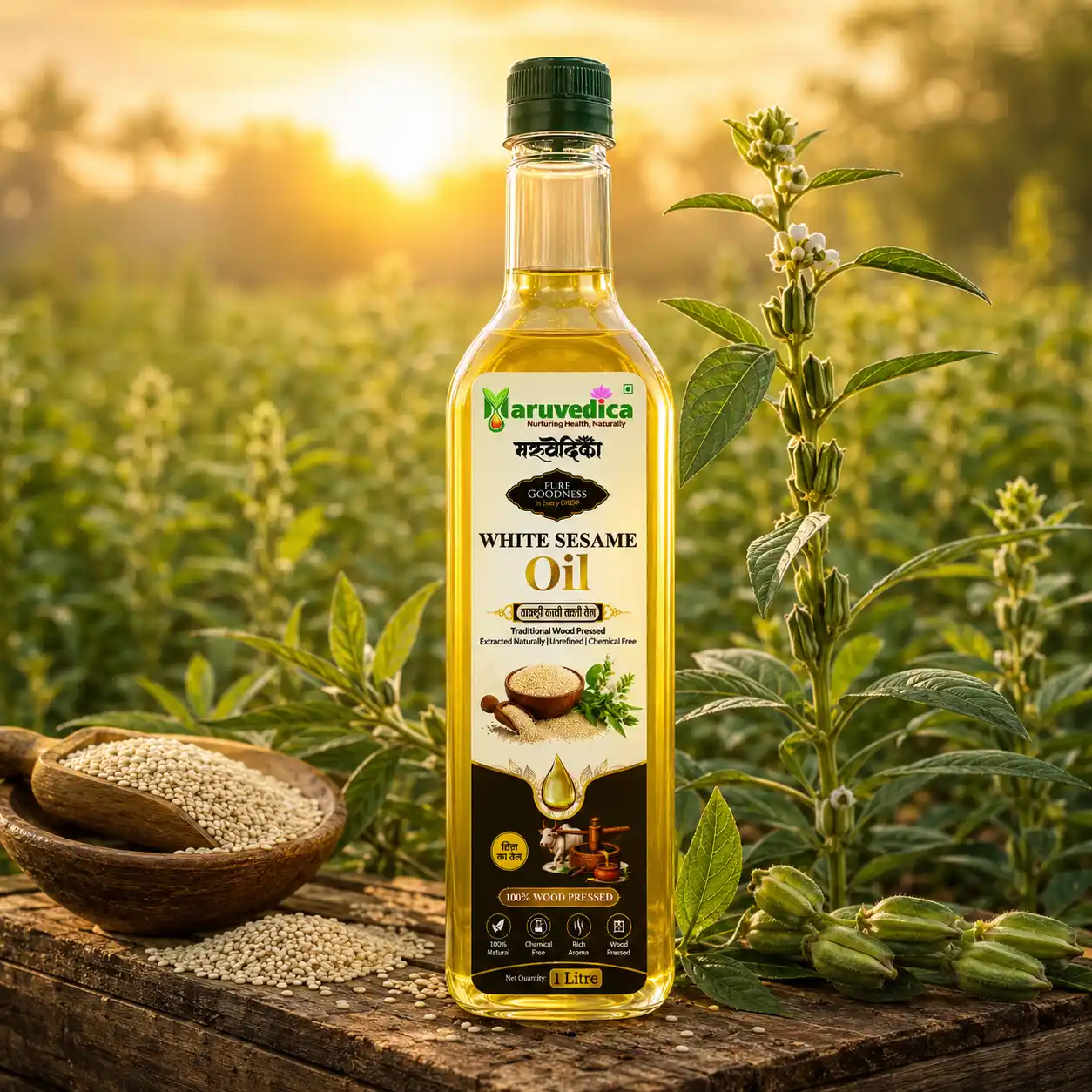 Wood Pressed White Sesame Oil