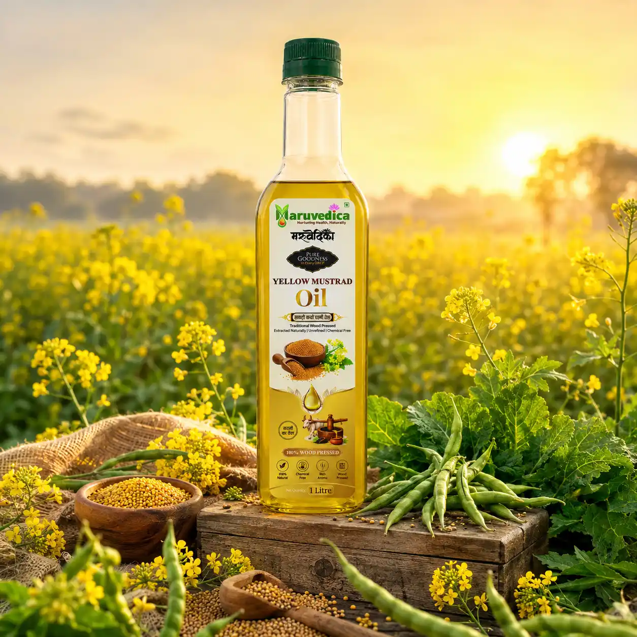 Wood Pressed Yellow Mustard Oil