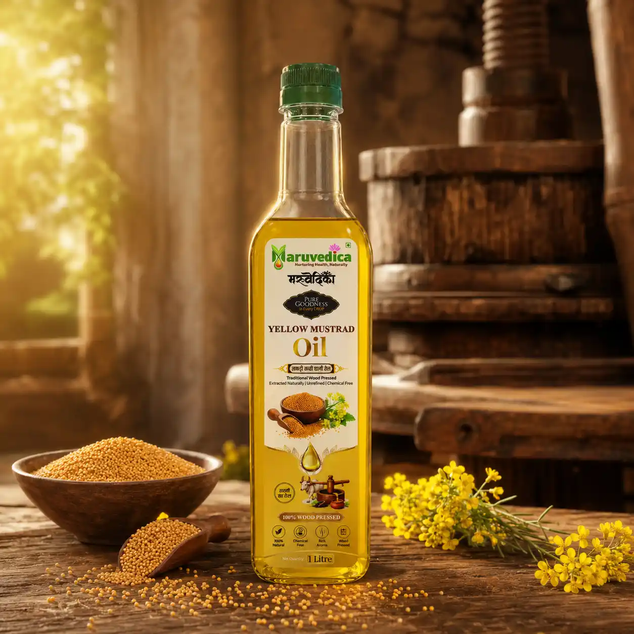 Wood Pressed Yellow Mustard Oil