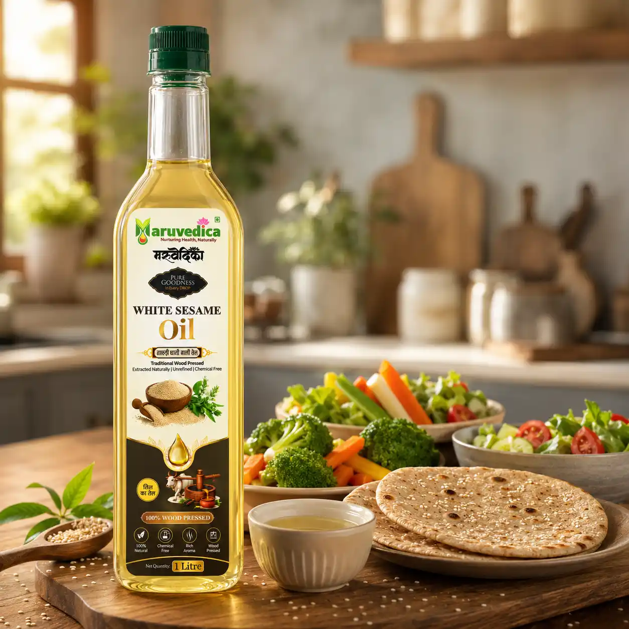 Wood Pressed White Sesame Oil