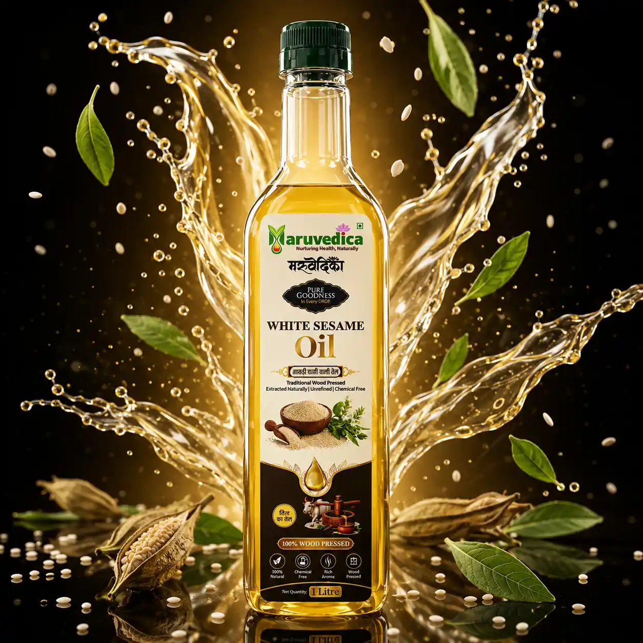 Wood Pressed White Sesame Oil