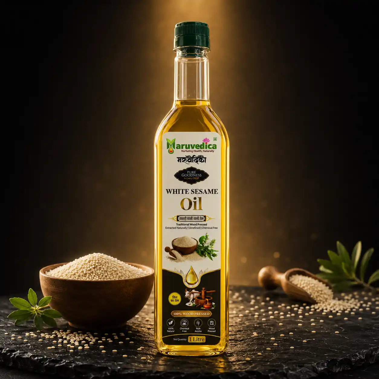 Wood Pressed White Sesame Oil