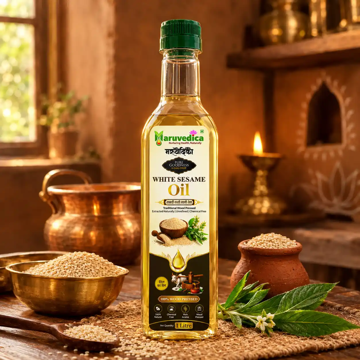 Wood Pressed Black Sesame Oil