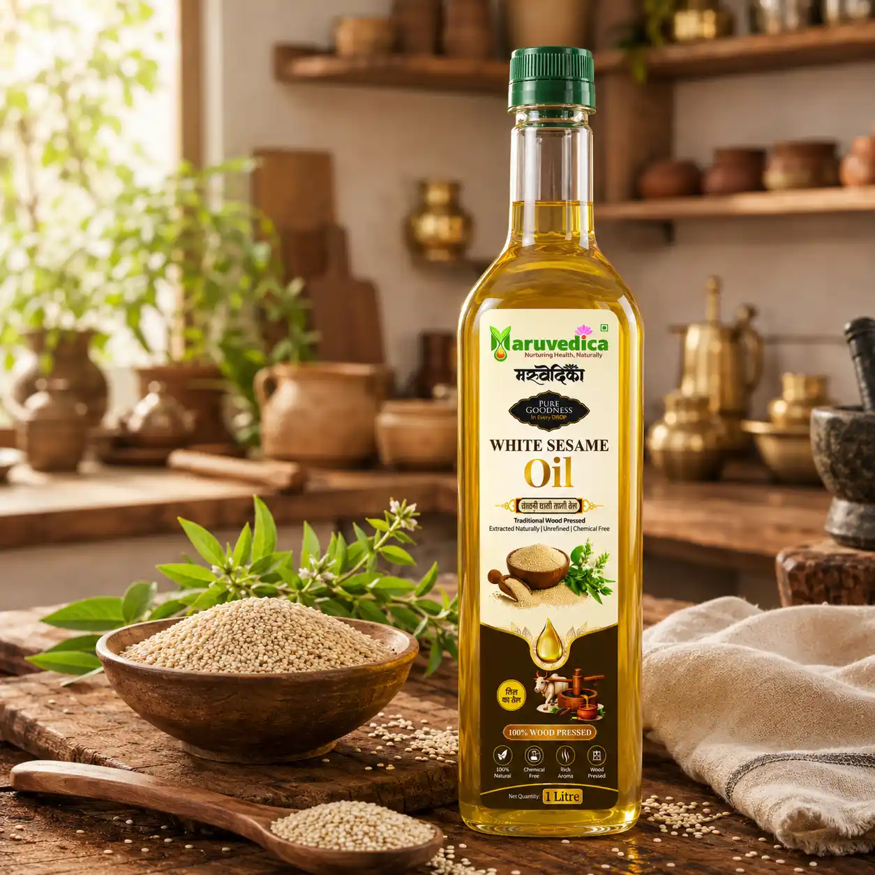 Wood Pressed Black Sesame Oil