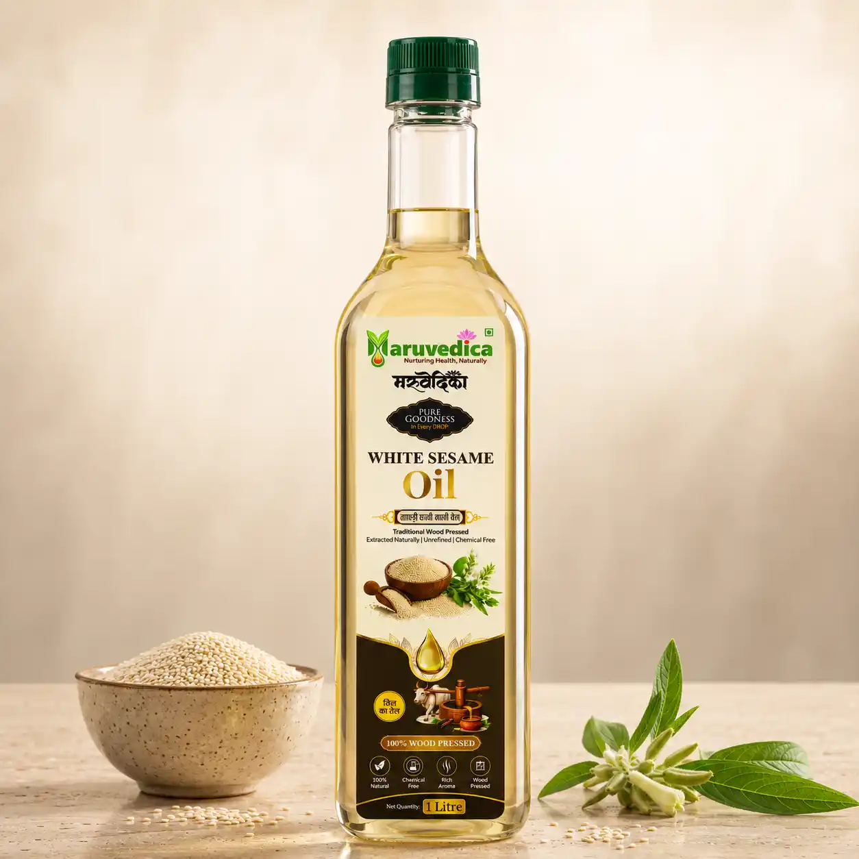 Wood Pressed White Sesame Oil